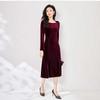 Elegantes einärmeliges Retro-Samt-Bodycon-Meerjungfrauenkleid - Herbst 2025 Kollektion