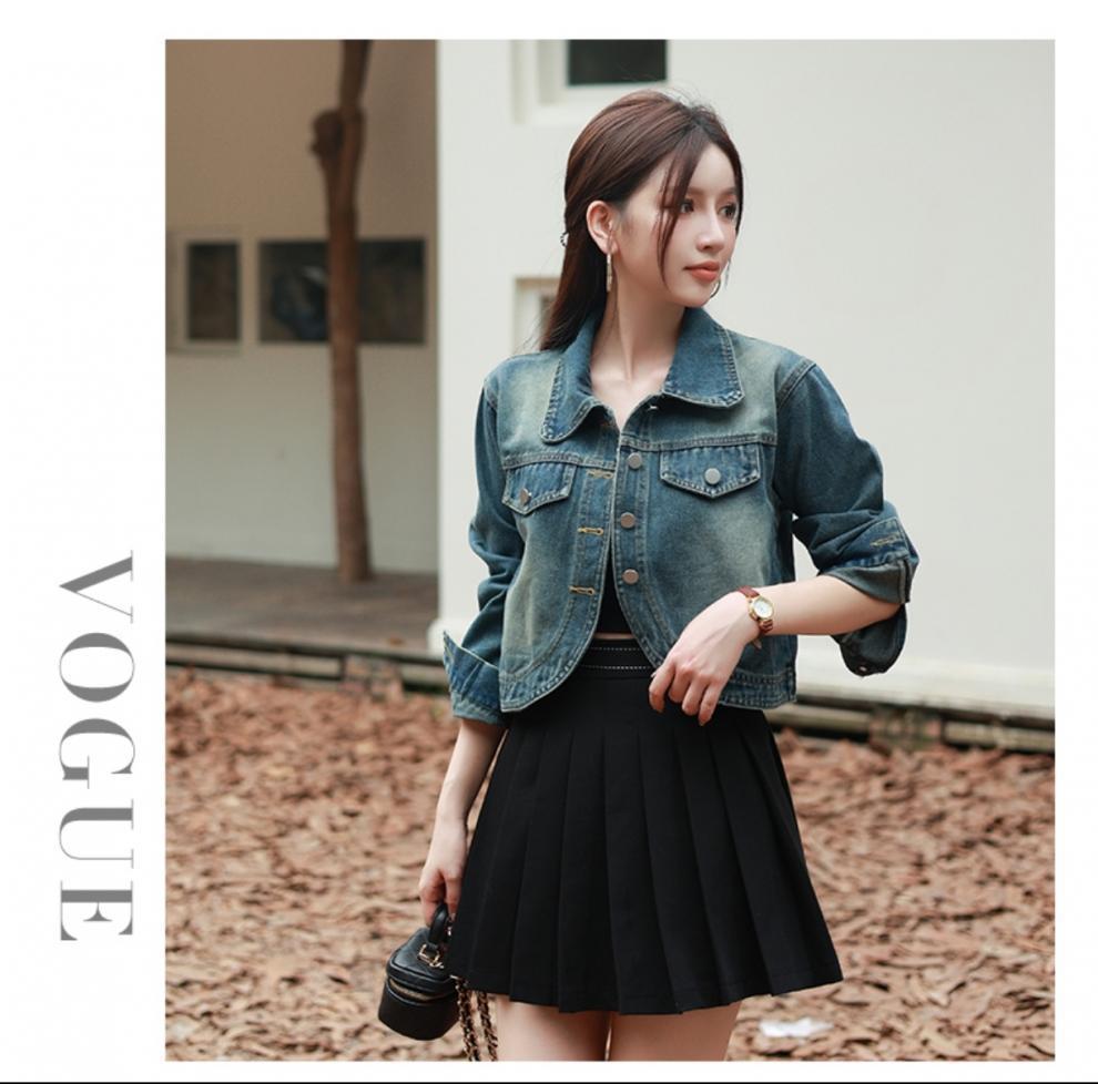 Korean-Style Trendy Layered Retro Loose-Fit Women's Denim Jacket