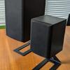 2Pcs Desktop Speaker Stand 6° Incline Space Saving Mount Speaker Risers for Living Room Study Room Table Easy to Use