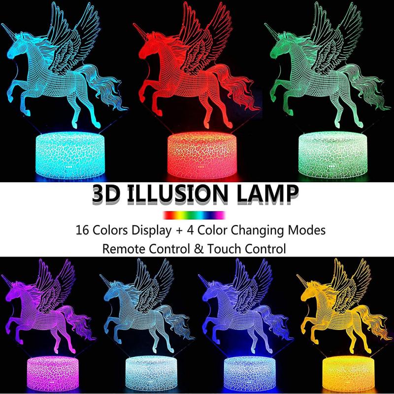 Dinosaur Toys Children 3d Illusion Desk Lamp Remote Control Dinosaur Night Light For Kids 2 3 4 5 6 7 8-12 Year Old Boys Gifts