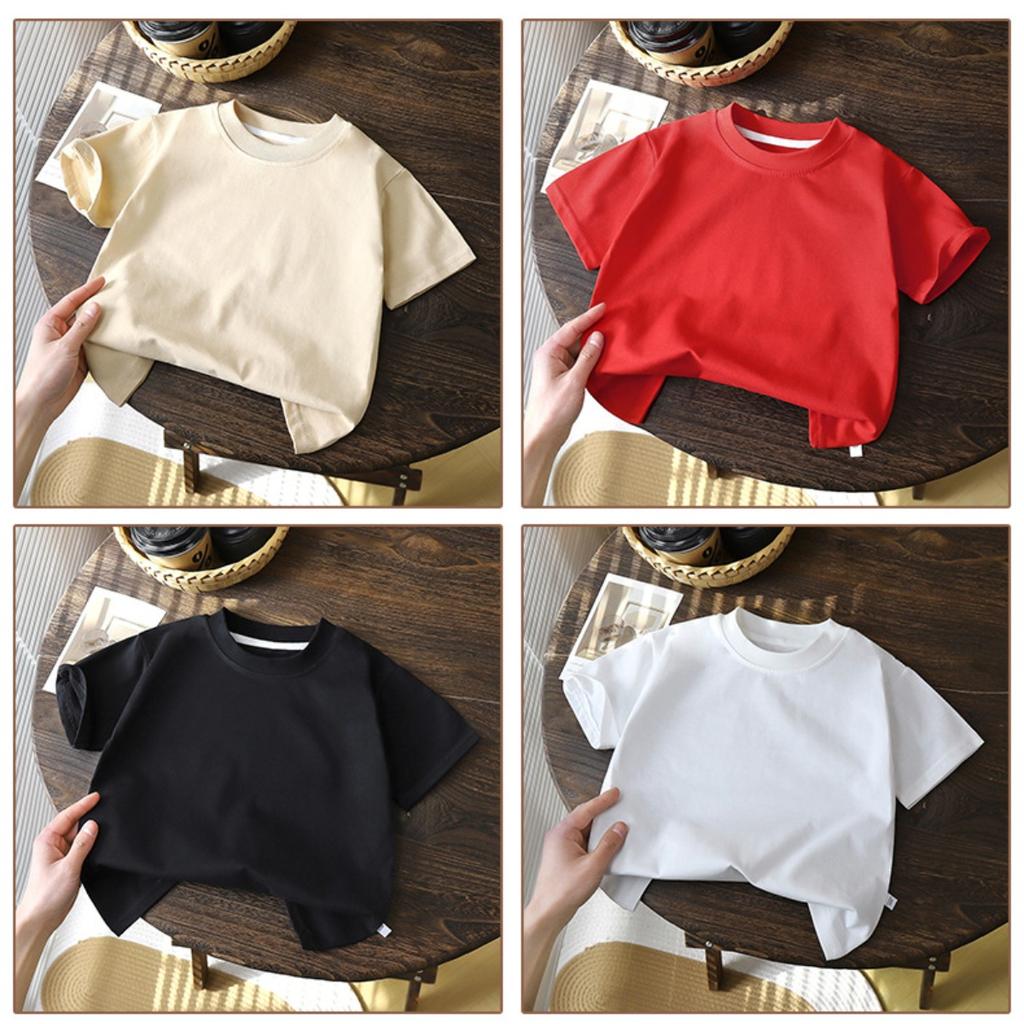 Dětské bavlněné tričko s krátkým rukávem bílé červené černé dívčí letní kojenecké oblečení dětské chlapecké topy