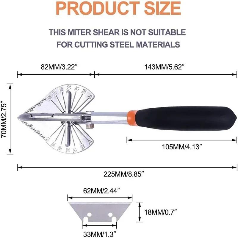 Multifunctional Miter Shear Cutter Adjustable At 45 To 135 Degree Hand Tools for Cutting Soft Wood, Plastic Projects with Blades