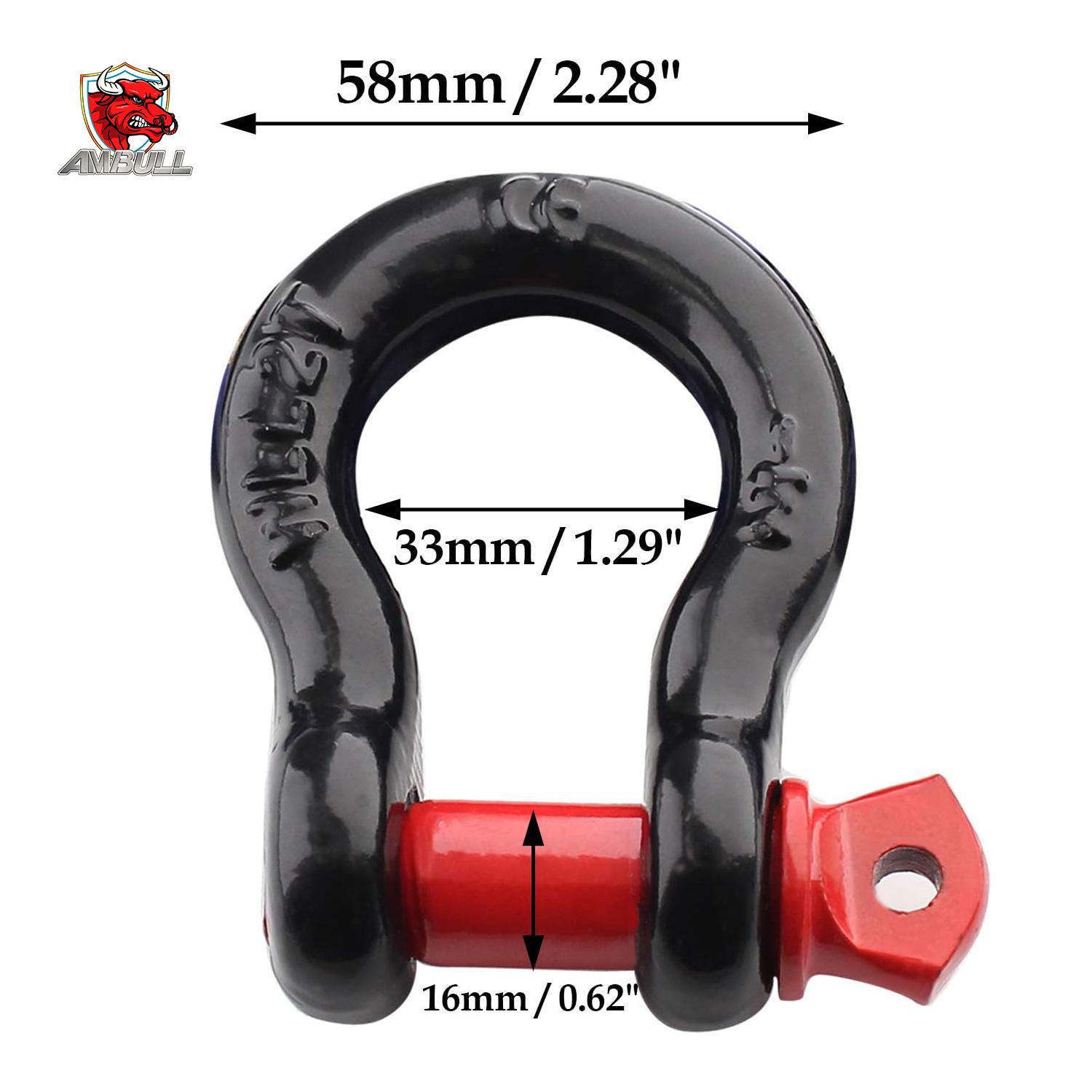 High-Strength American Style Die-Forged Bow Shackles for Trailer Hitch 1/2 Lifting Hook Buckle