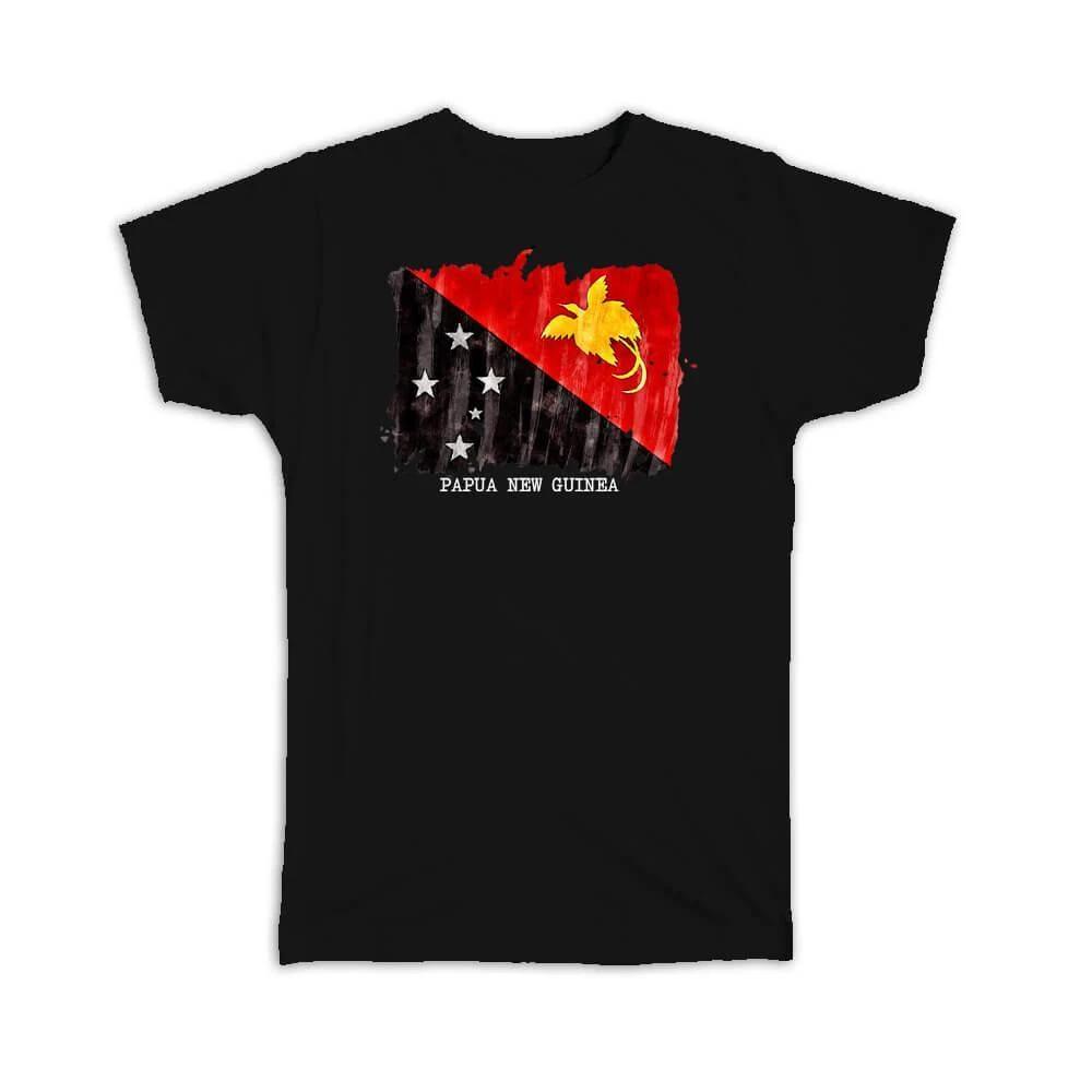Gift T-Shirt : Papua New Guinea Flag Australia Travel Expat Country Watercolor M