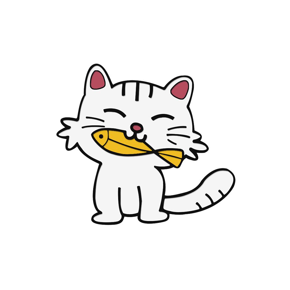 Punk Schwarze Katzen mit Messer Emaille Pins Mode Niedliche Tierbrosche Cartoon Anstecknadel Abzeichen Schmuck Geschenke für Freunde