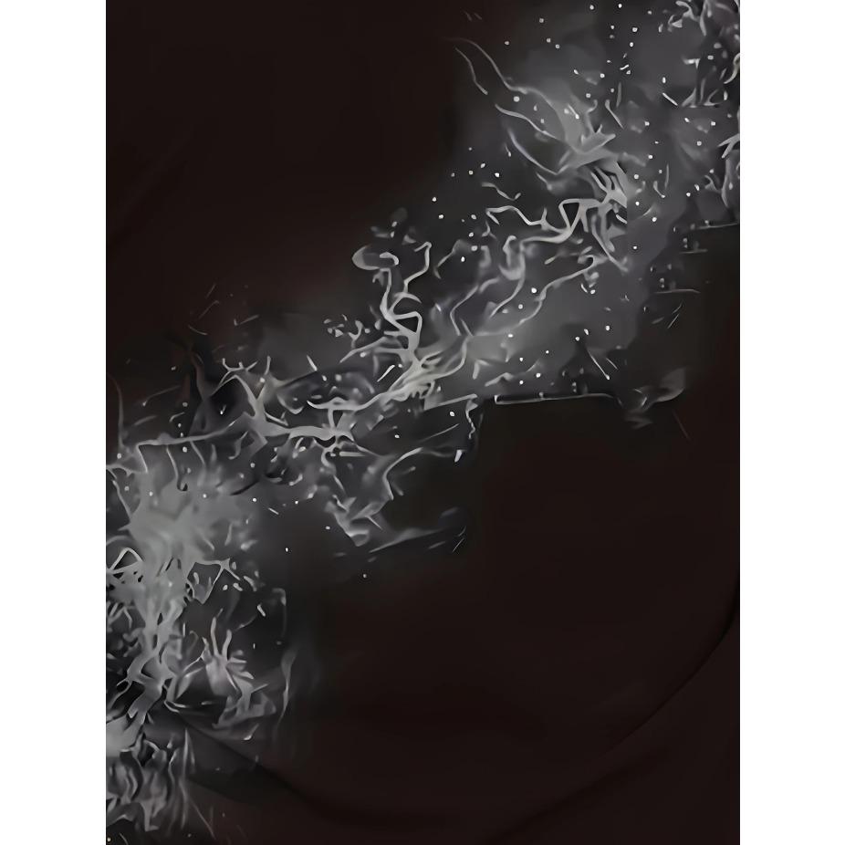 Pánské tričko s krátkým rukávem, Černé, Grafika tištěná 3D, Ležérní kulatý výstřih, Polyester, Letní top na ven, Regular Fit, Velikost pro dospělé, Pletenina