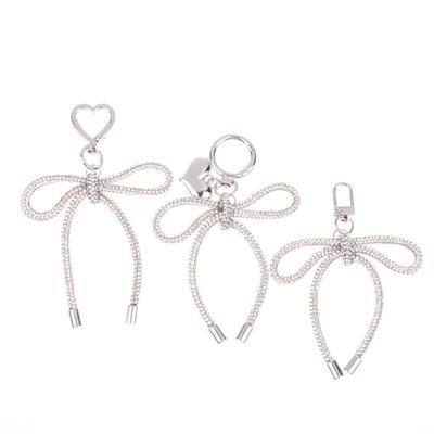Luxury Sweet Shiny  Bow Keychain  Bowknot Keyring Bag Pendant Bags Key Hanging Decoration For Girls Gift