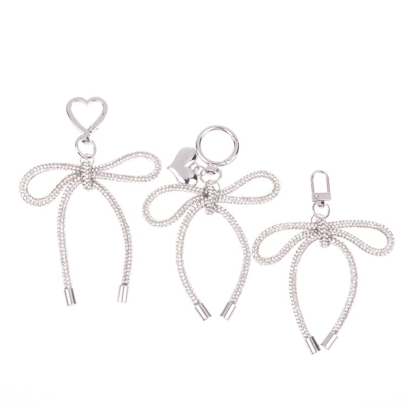 Luxury Sweet Shiny Bow Keychain Bowknot Keyring Bag Pendant Bags Key Hanging Decoration For Girls Gift
