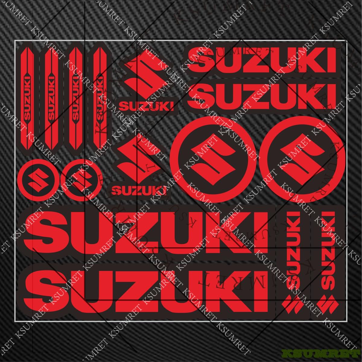 AAGK1 Vinyl For Suzuki Motorcycle Sticker Decals Helmet Logo Kit красный