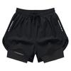 Men Beach Shorts Loose Double Layers Quick Dry Conservative Breathable Swimming Elastic Waist Plus Size Solid Color Swimming Trunks Water Sports