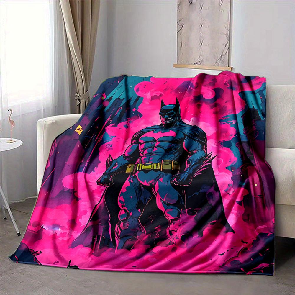1pc Batman Flannel Throw Blanket Lightweight Soft Warm All Season Blanket for Sofa, Bed, Travel,L1028081