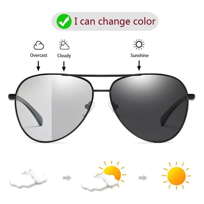 Fashion Photochromic Sunglasses Driving Discoloured Lens Glasses Male Spring Leg Sun Glasses Vision Non Polarized Glasses