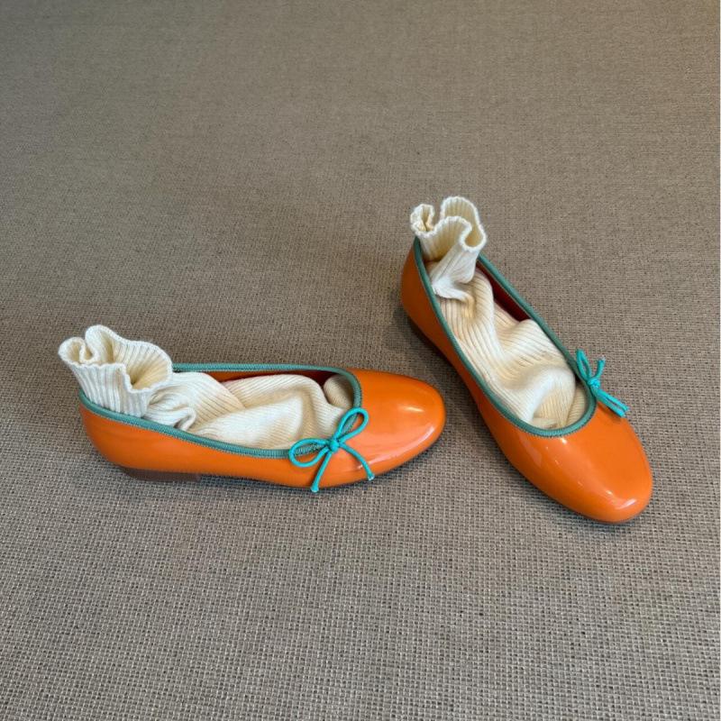 New Retro Mary Jane Shallow Mouth Single Shoes Women's Bow Round Head Shallow Mouth Flat Shoes Ladyshoes Spring