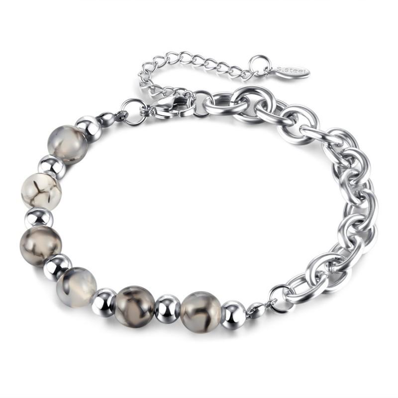 Personalized Design Men Women Cross-border Fashion Versatile Stainless Steel Bead Bracelet