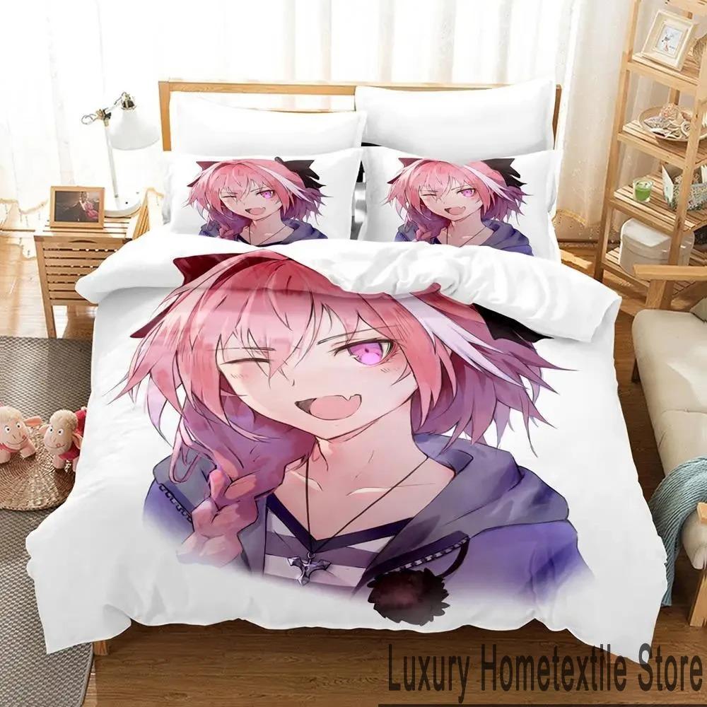 Bekvämt Anime-tryckt påslakan med örngott King Queen Twin Storlekar för Pojkar Flickor och Barn