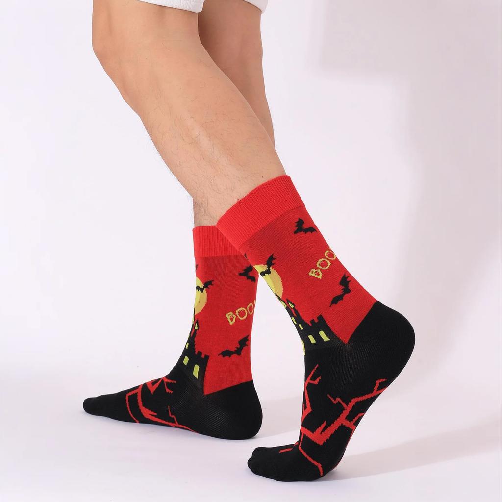 Adult Halloween Ethnic Style Warm, Sweat-Absorbing, Odor-Resistant Mid-Calf Socks