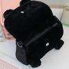 Schwarzer Katzen-Plüschrucksack für Mädchen Niedliches Kätzchen-Design Große Kapazität Leichtgewichtige Schultasche für Schüler Reisen Tägliche Nutzung