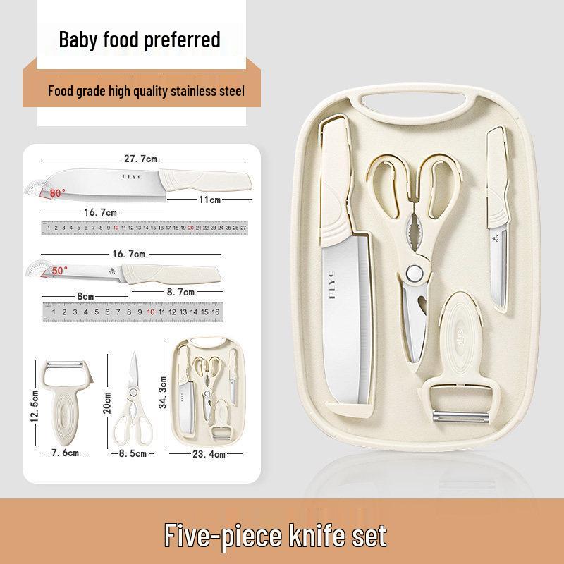 2-in-1 German Kitchen Knife & Cutting Board Set for Baby Food