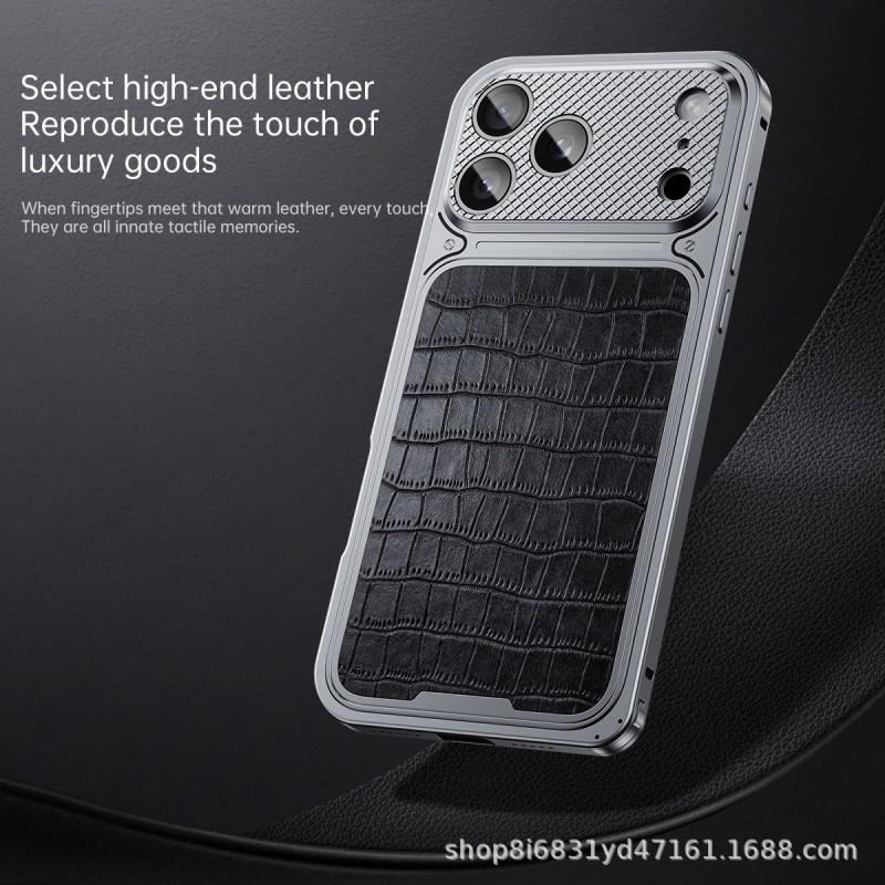 IPhone 16 Pro Max Case Premium Crocodile Texture Full Body Shockproof Business Style