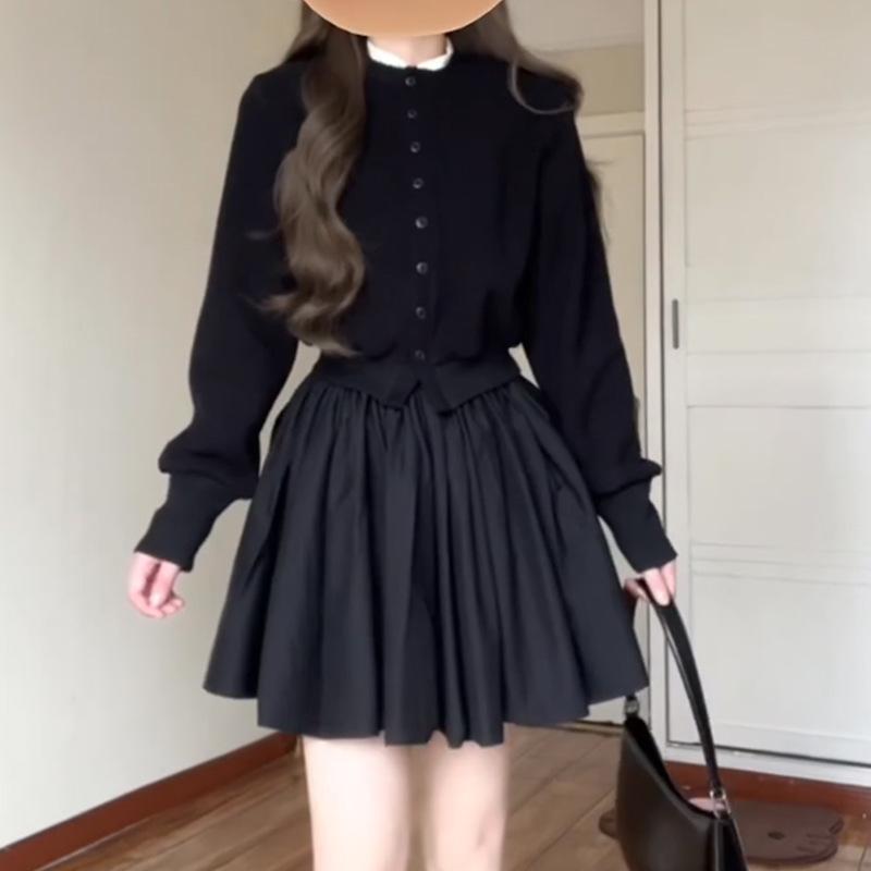 

Белая юбка феи для женщин Летом Новая юбка А-силуэта с высокой талией и облегающего кроя в стиле маленького аромата Пушистая юбка-торт короткой длины L чёрный