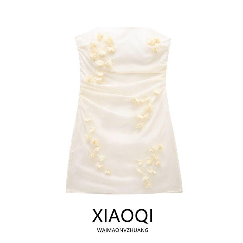 Fashion Style 2024 Summer New Women's Flower Print Transparent Organza Dress 0881329 712