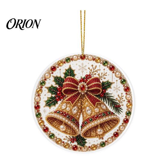Outdoor Hanging Decor Christmas Acrylic Ornament, 2D Flat Double Side Printed Party Supplies Santa Snowman Pendant for Tree Window, Festive