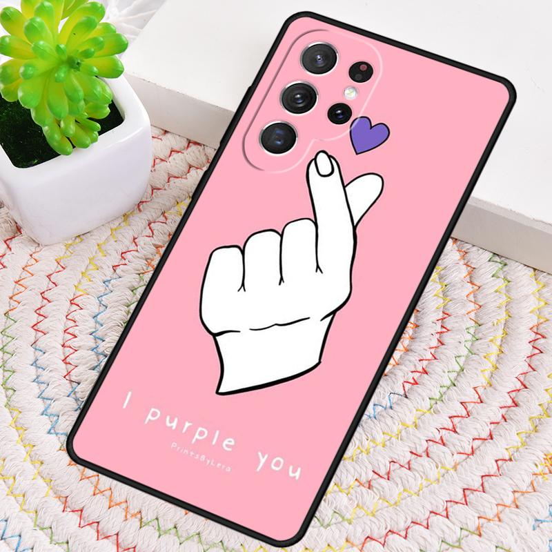 

Cute Korean Font Saranghae I love you Phone Case for Samsung Galaxy note 10 pro S26 Ultra S23 S24 FE S25 S21 S22 PLUS Cove Galaxy S26 Ultra