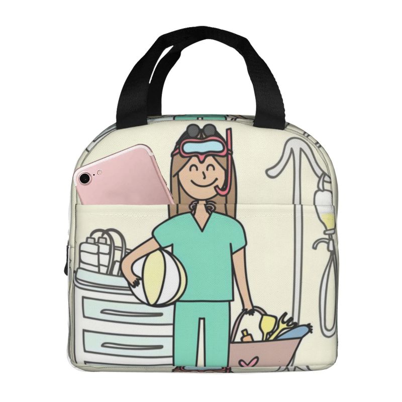 Enfermera En Apuros Doctor Enfermera Fiambrera para Mujeres Multifunción Buceo Buceo Refrigerador Térmico Bolsa de Almuerzo Aislada para Alimentos Oficina