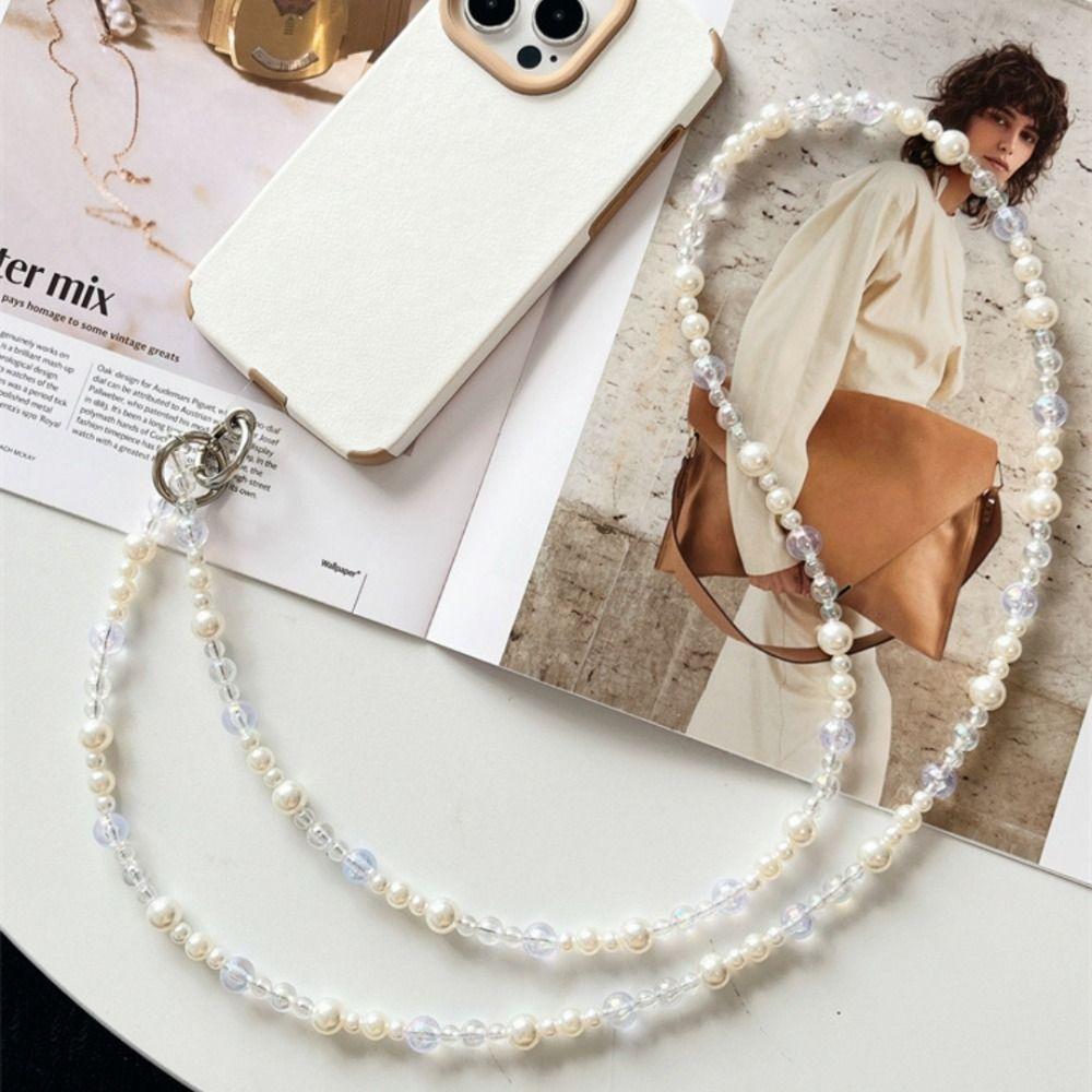 Anti-lost Crossbody Phone Hanging Chain Pearl Crossbody Phone Lanyard Car Key Accessories