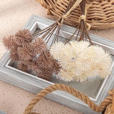 12 Stück Realistisches Künstliches Kleines Dornenball-Bouquet Handgemacht DIY Künstlicher Stacheliger Ball Farbecht Kunstpflanzen Vasendekor
