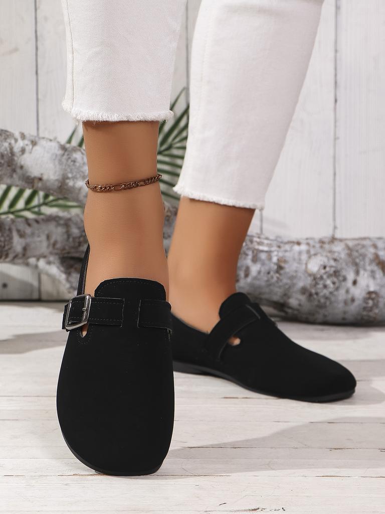 Fashion Spring/autumn Women's Flats Round Toe Flat Shoes for Women Outdoor Fashion Loafers Buckle Strap Slip On Anti-slip Ladies Shoes