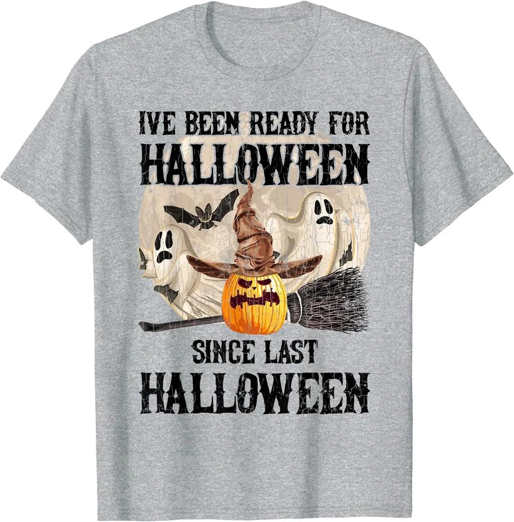 I've Been Ready for Halloween Funny Ghost Skeleton Graphic T-Shirt Casual Cotton Daily Four Seasons Unisex Clothing Tees