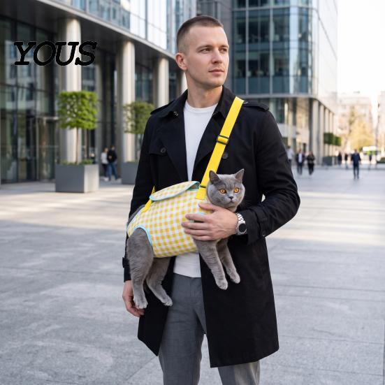 Bequeme Haustier-Schultertasche Umhängetasche, Hundetrage-Schlinge mit vier Beinlöchern, Atmungsaktives Segeltuch für Einkaufszentren Verstellbarer Riemen Kleine Hunde