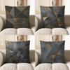 Home Decor Geometric Gold-Patterned Decorative Pillow Cover Pattern Cushion Cover Suitable For Sofa Bedroom Car Pillow Cover