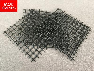 5 Stück/Los MOC Steine DIY Schwarzes Weiches Jagdwerkzeug 10x10 Netzfalle Gummigitter Pädagogische Bausteine Figur Kindergeschenke