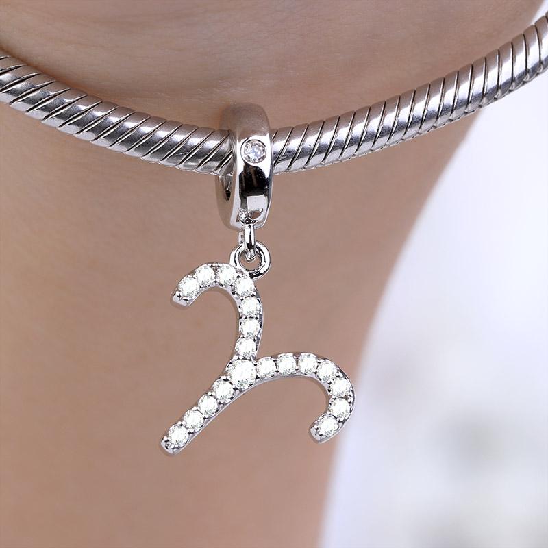 DIY Schmuck Zwölf Sternzeichen Zwillinge Fische Skorpion Jungfrau Stier Damen Anhänger Perle Passend Original Kupferarmband Perlen