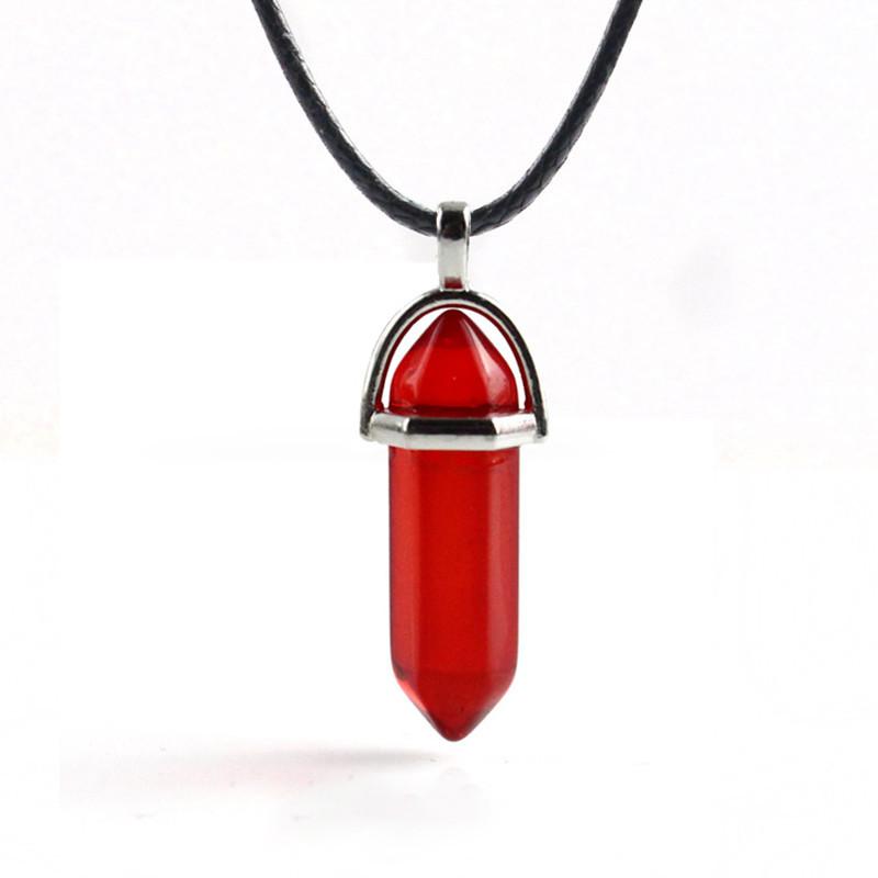 Hermoso Collar de Piedra de Cristal Natural con Colgante Hexagonal Único para Curación