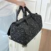 Lightweight Large Capacity Floral Quilted Travel Bag Handheld Diagonal Boston Bag Korean Version Ins Fresh Sweet Cotton Bag