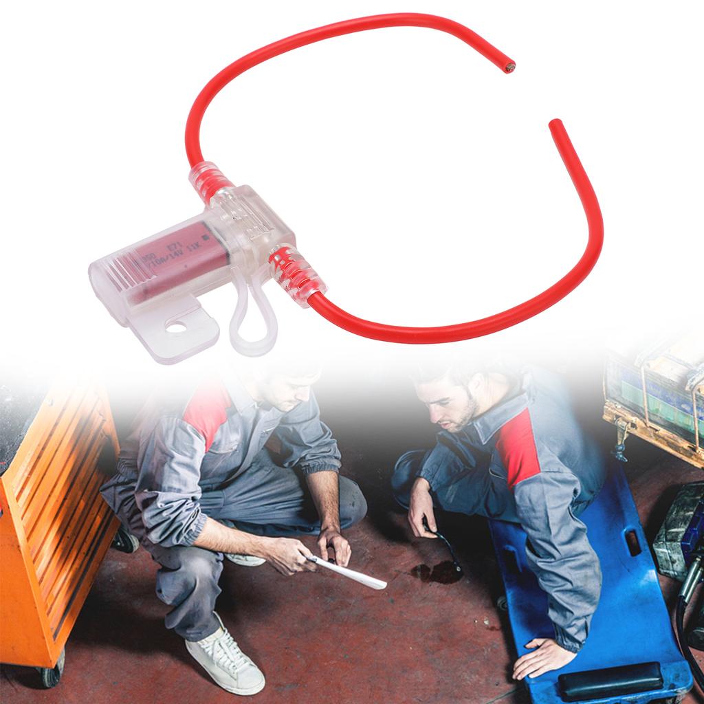 31.5cm 12AWG Car Fuse Holder TPE PVC with Manual Reset 10A Fuse for Automobiles Trunks RVs