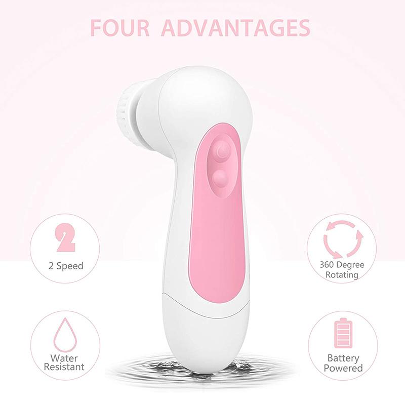 2021 Best Seller Waterproof Deep Cleaning Electric Facial Scrub Brush Exfoliating Spin Facial Brush Cleanser