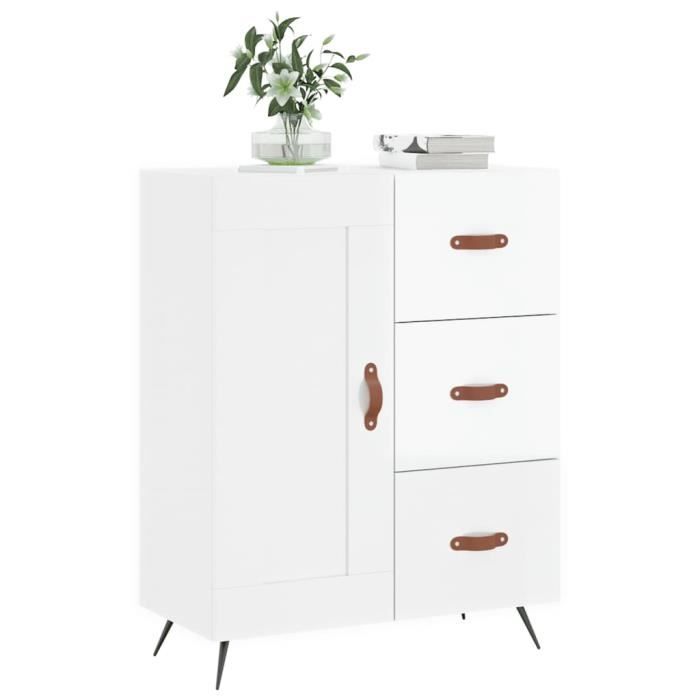 VidaXL Buffet Blanc brillant 69,5x34x90 cm Bois d'ingénierie 830230