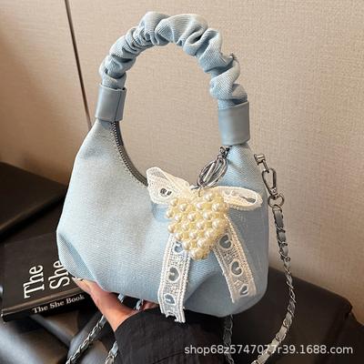 Niche Design Pleated Handbag 2025 Spring New Korean Version Trendy Personalized Shoulder Bag High Value Messenger Bag