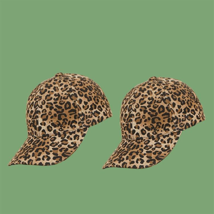 Wide Brim Hat in Kpop Style Caps UV Prevention Dad Cap Sweat Wicking Hot Summer Cooling Hat with Printed Leopard