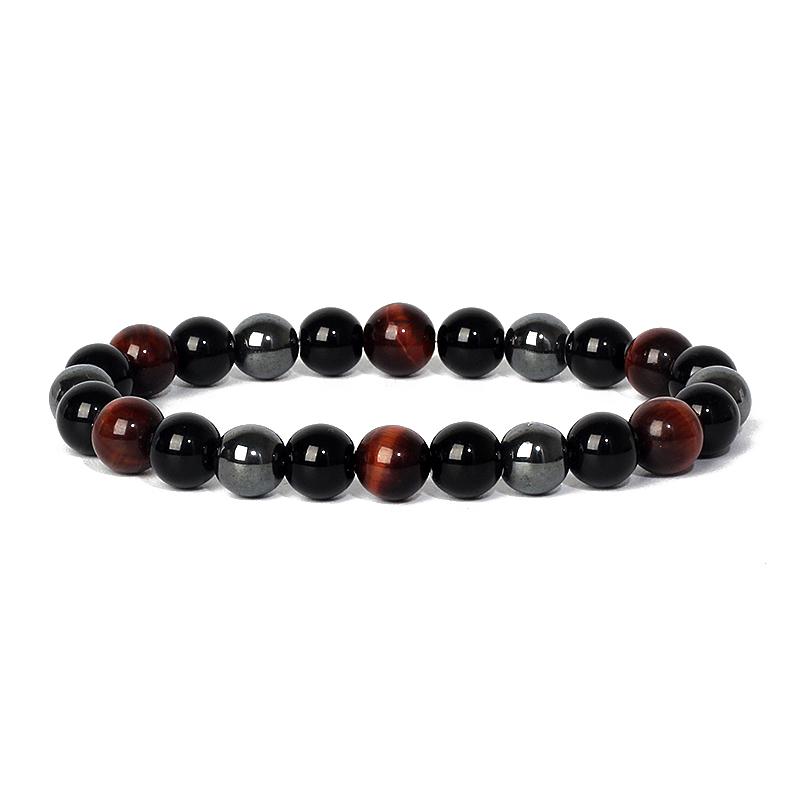 Facted Obsidian Hematite Tiger Eye Bracelets for Magnetic Health Protection Soul Jewelry Nature Stone Beads Bracelet Men Pulsera