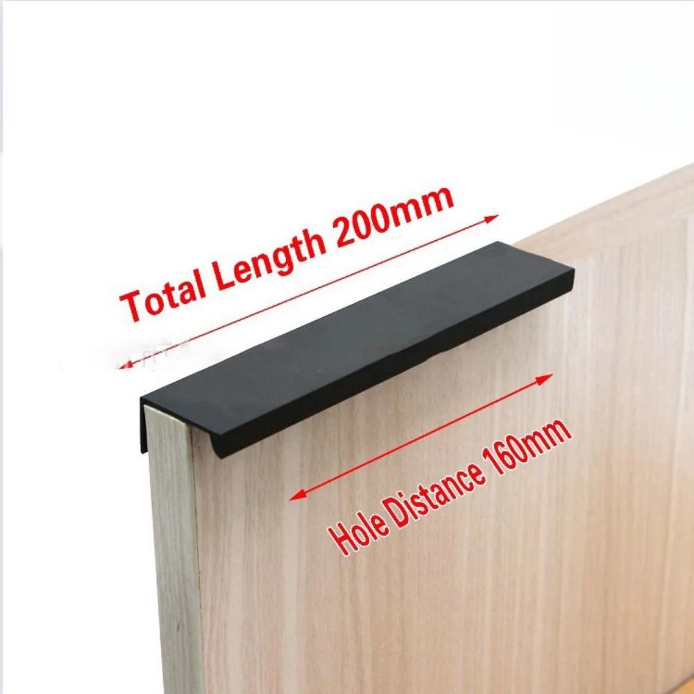 80/120/150/200mm White Hidden Cabinet Handles Aluminum Alloy Kitchen Cupboard Drawer Knobs Long Pull Handle with 16mm Screws