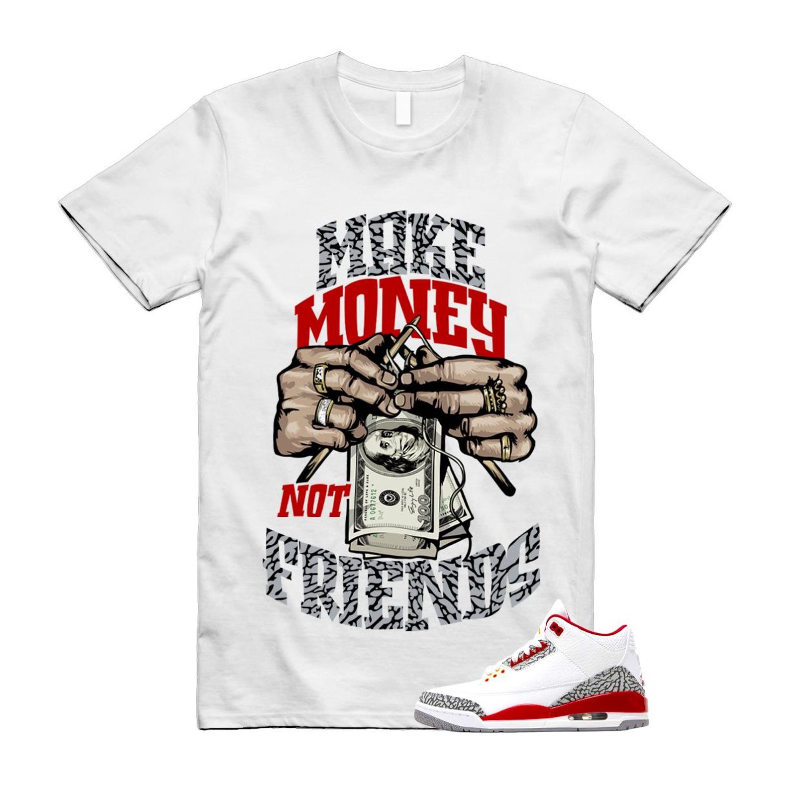 3 Cardinal Red White Cement Grey Light Curry T Shirt Match MM 2XL