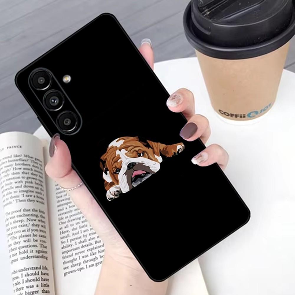 French Bulldog Phone Case For Samsung S 25,24,21,22,23,30,20,Ultra,Plus,Fe,Lite,Note,10,9,5G Black Soft