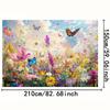 2D Dreamy Flower Meadow Backdrop, Wildflower & Butterfly Party Photography Background