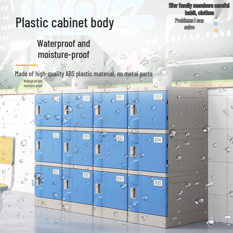 ABS Plastic Student Storage Cabinet with Fingerprint Lock, Anti-collision, Anti-mildew Features