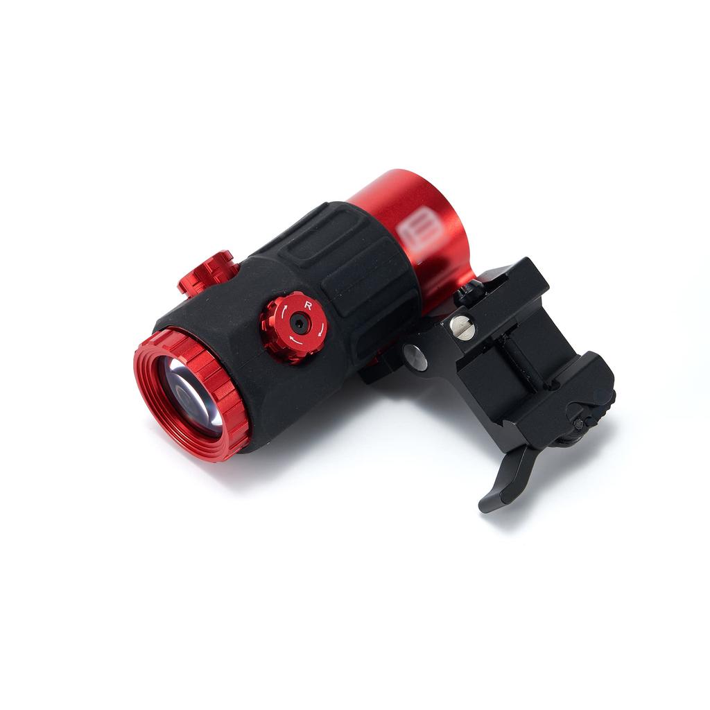 EO G45 Type Magnifier, Real Engraved Replica, Black, EXPS G45 STS Mount, 5x Magnifire Booster Scope (Red)
